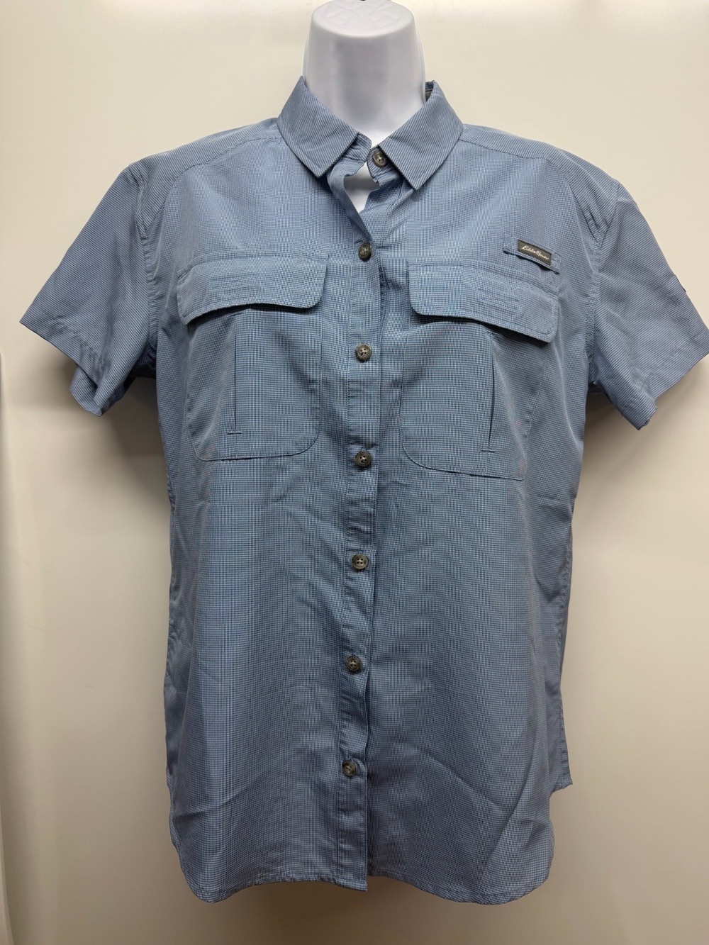 Eddie Bauer Light Blue Short Sleeve Button-Up Shirt
